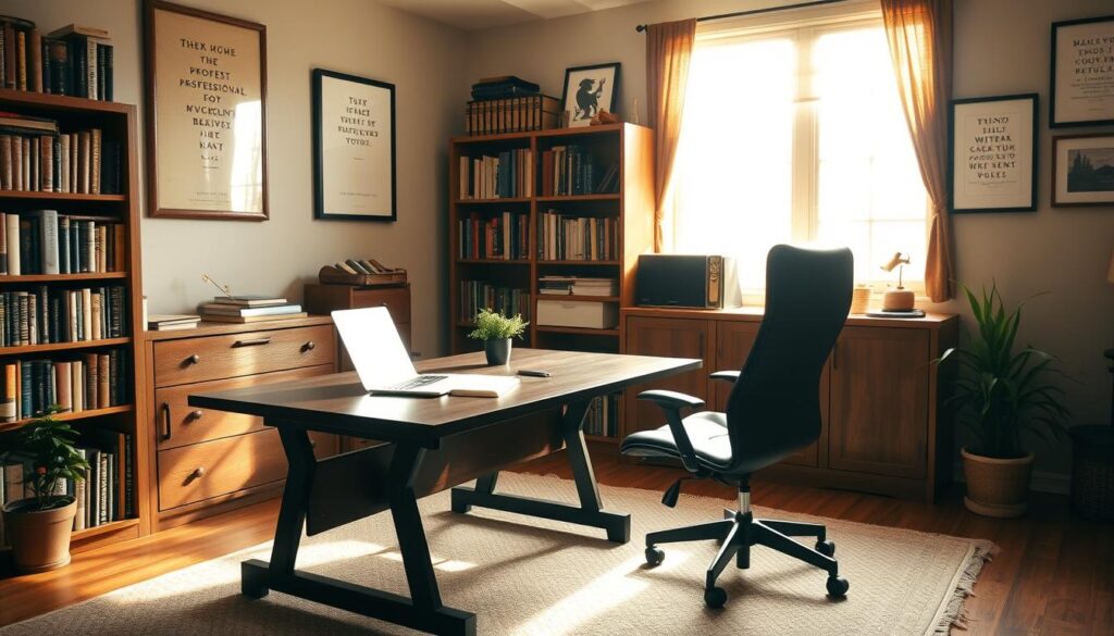 professional writer workspace