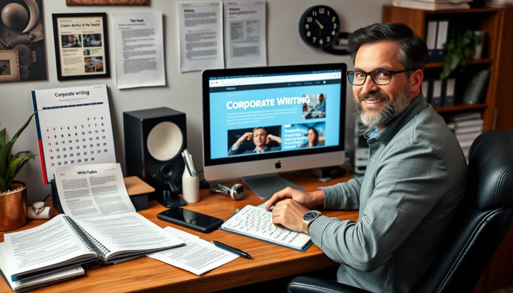 Successful freelance writer with corporate clients and professional portfolio