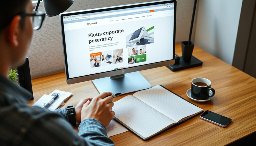 Writer researching corporate clients and preparing outreach emails