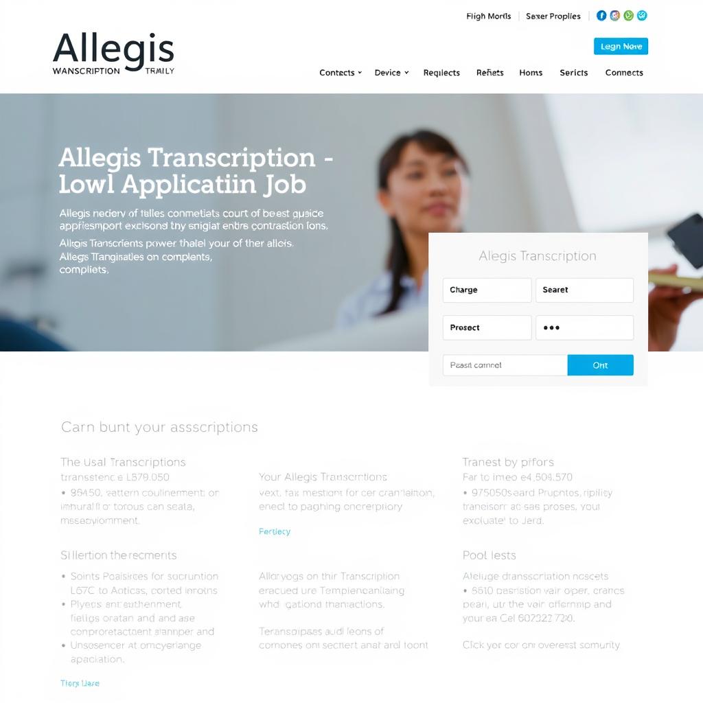 Allegis Transcription job application portal