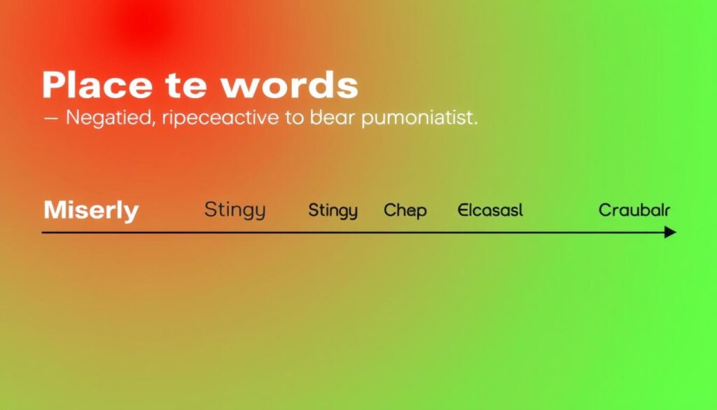 Connotation spectrum from negative to positive