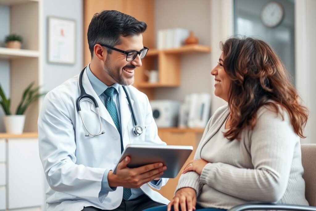 Doctor speaking with patient using euphemisms for health conditions