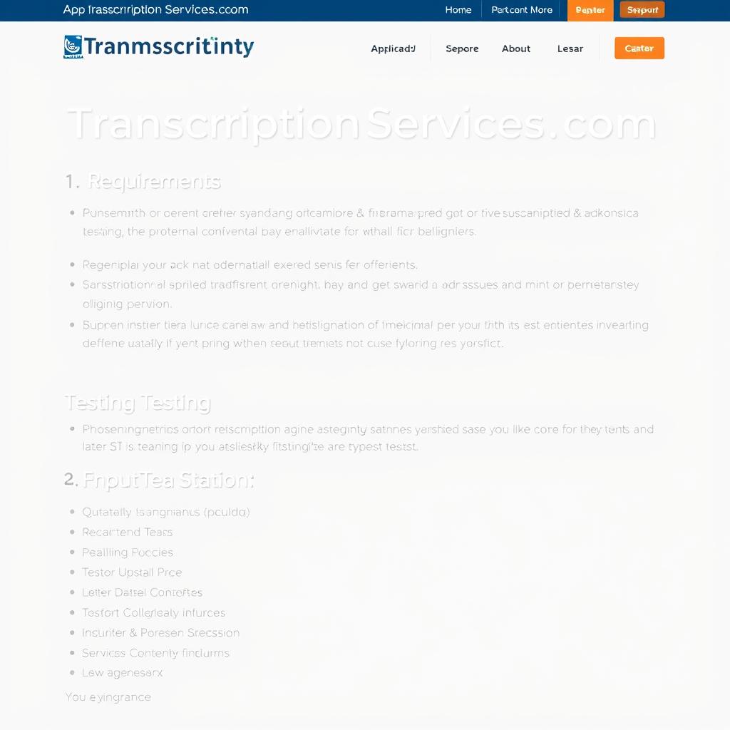 TranscriptionServices.com application page