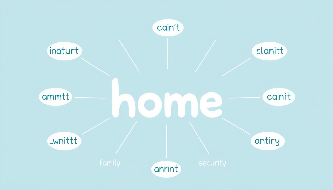 Visual representation of connotative words showing different emotional associations