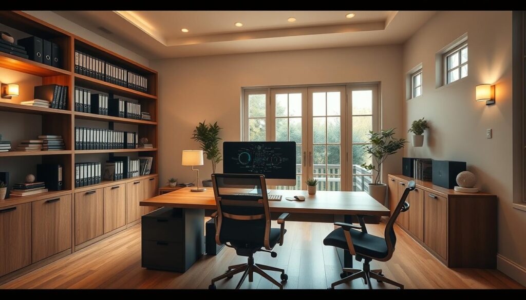 organized home office setup