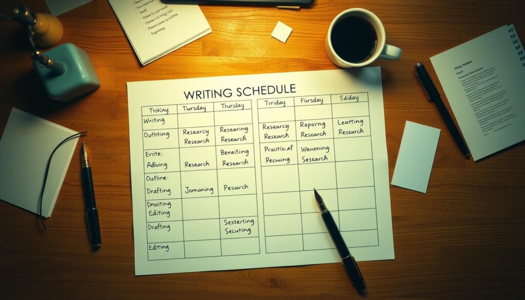 writing schedule plan